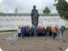Жители района Раменки у памятника Сергию Радонежскому